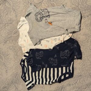 Carter's Navy and Gray Striped Baby Bodysuit 4-pack